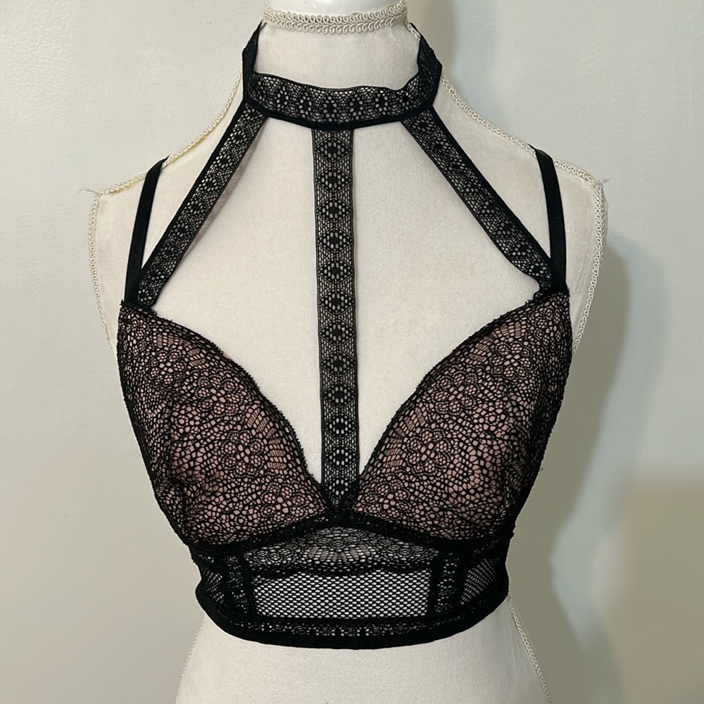 VICTORIA’S SECRET BLK PLUNGE BRA SZ 36C